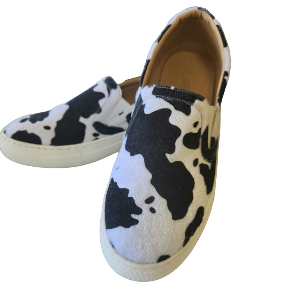 Cow print woman's  Mata slip-on loafers size 11